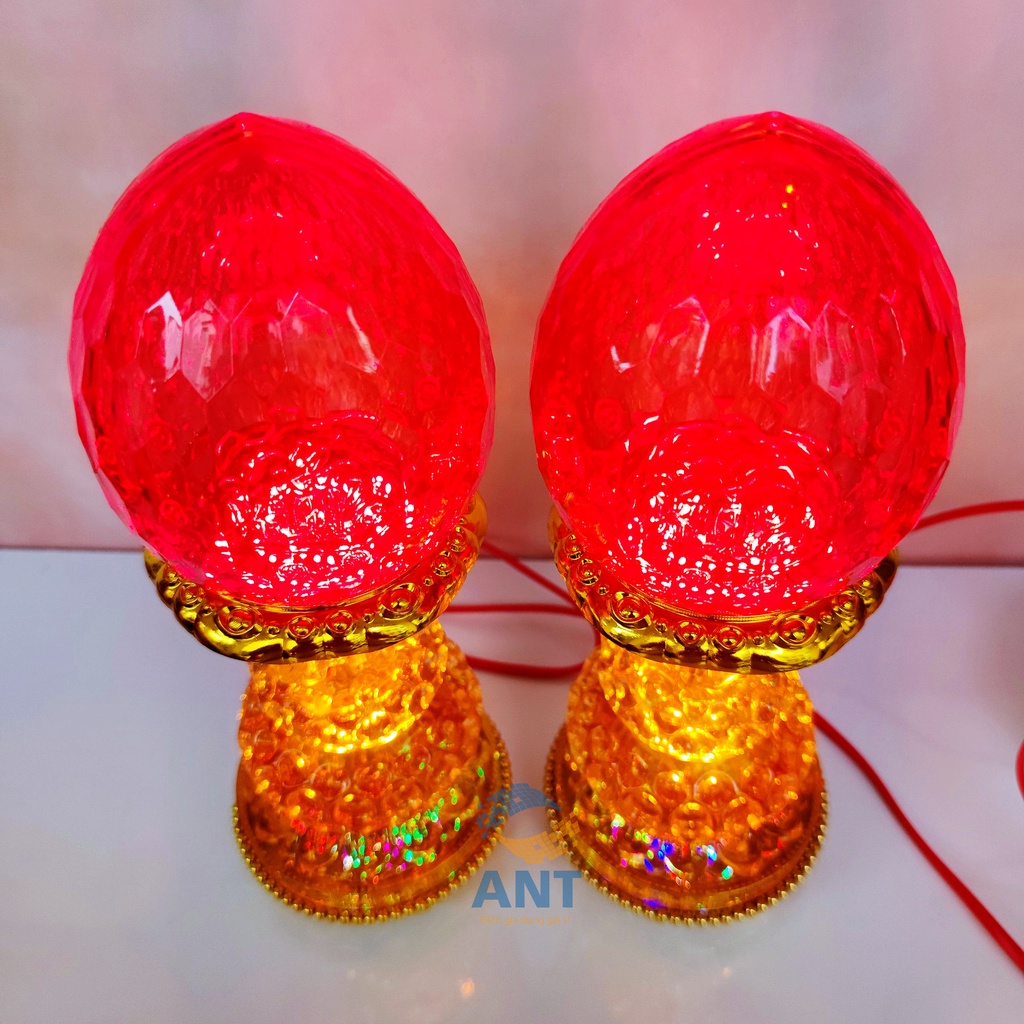 ĐÈN THỜ TRÁI ĐÀO CAO CẤP NHẬP KHẨU , CÓ PHÁT NHẠC KINH , CAO 26CM , MS - 8823