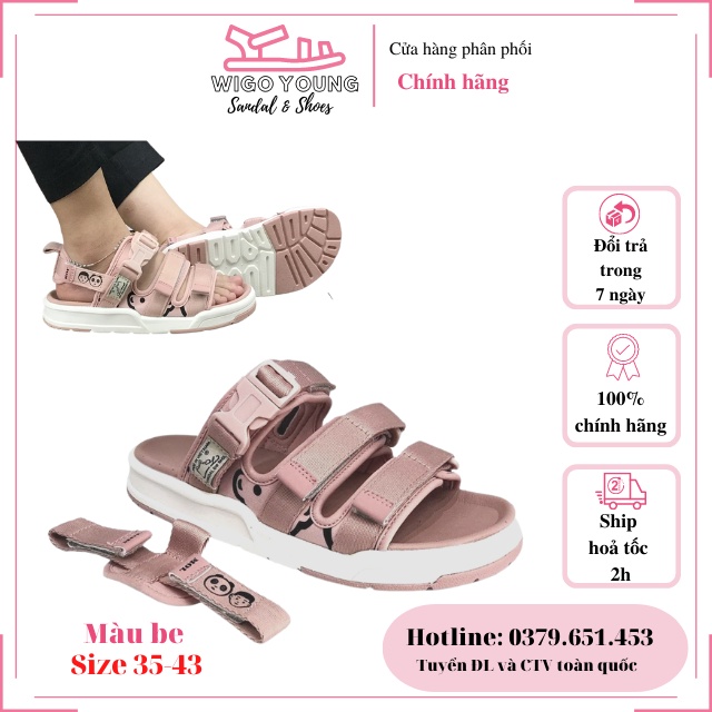 Giày Sandal Mol Nam Nữ 3 Quai Ngang Quai Hậu Tháo Rời Êm Bền Đi Học Đi Làm Đi Du LịchFull Size Mã MS1801- Wigo Young