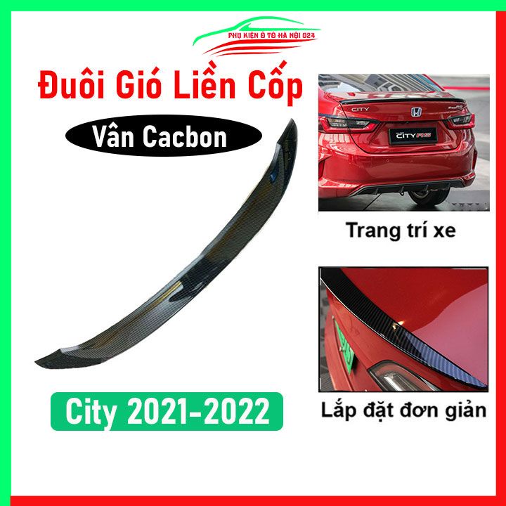 Đuôi gió sau xe liền cốp City 2021-2022 vân Cacbon