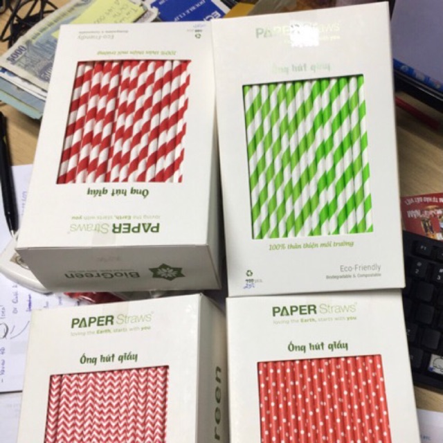 Hộp ống hút giấy Biogreen thân thiện môi trường