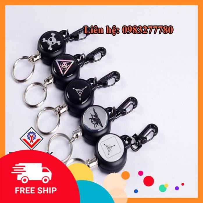 Móc khóa dây rút kim loại ET3-Tặng 10 cây chọc sim Etomax cao cấp.