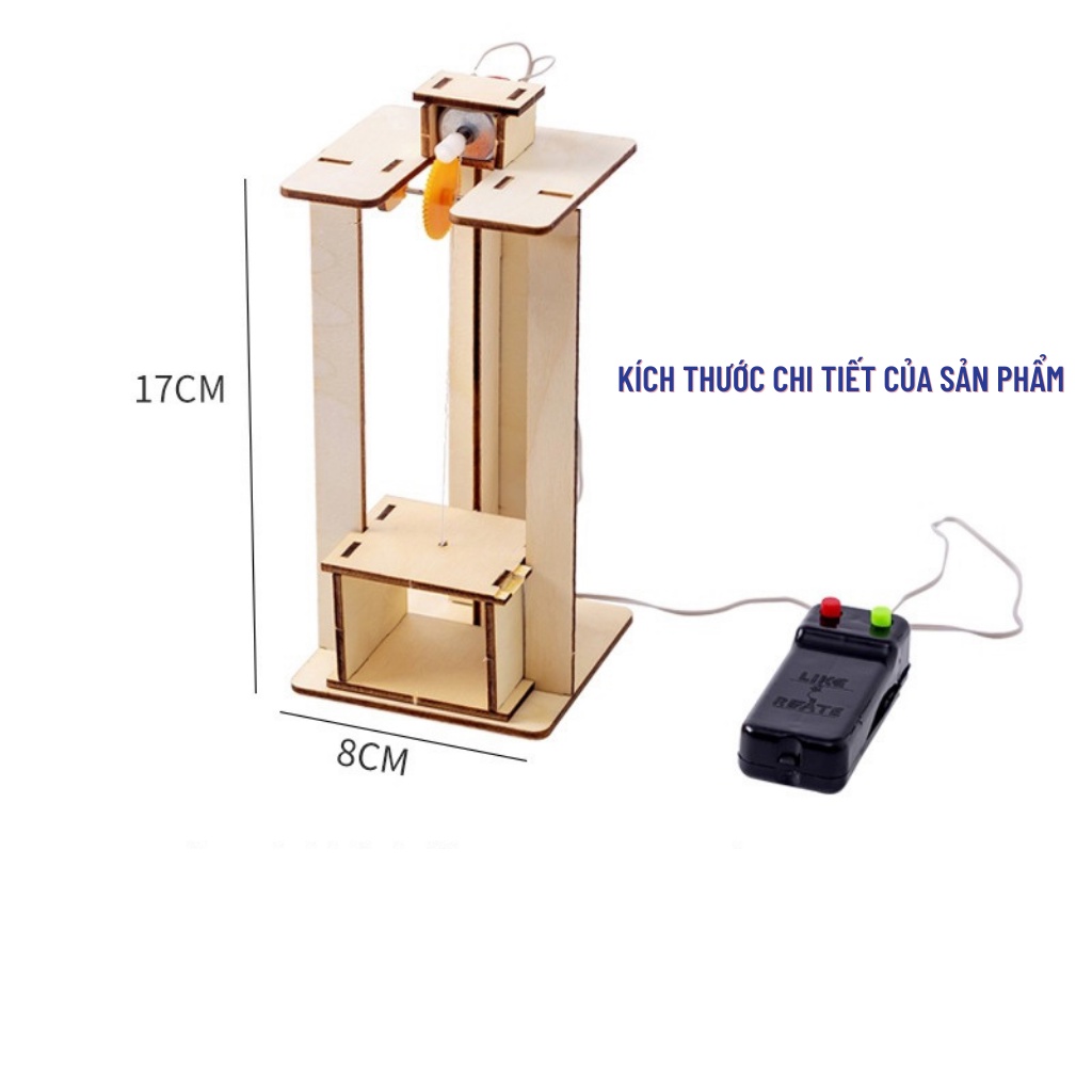 Đồ chơi sáng tạo STEM Thang máy mô hình thang máy Bộ lắp ráp thủ công tự làm bộ khoa học và công nghệ , Đồ chơi DIY|