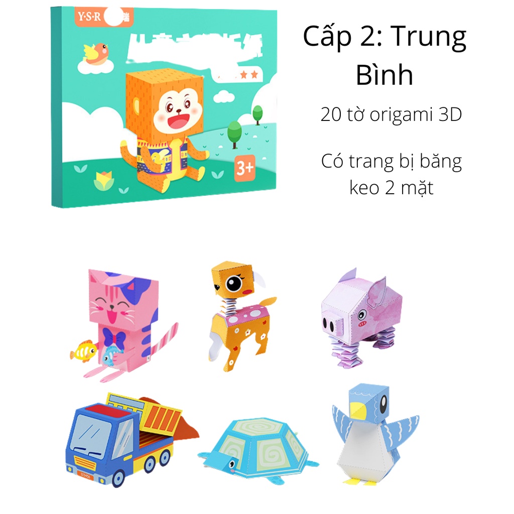 Đồ chơi gấp giấy 3D, xếp giấy nghệ thuật origami 3D giúp bé vừa chơi vừa rèn luyện sự khéo léo và thỏa sức sáng tạo