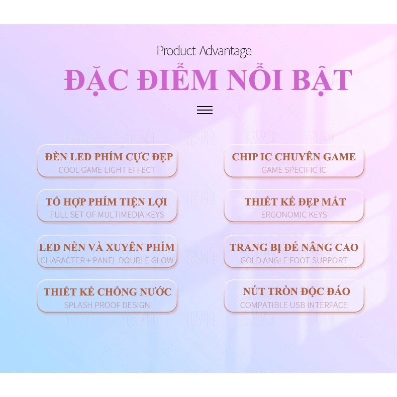 Bàn phím YINDIAO K600 giả cơ nút tròn nhiều màu sắc và có đèn led xuyên phím chuyên game - NK