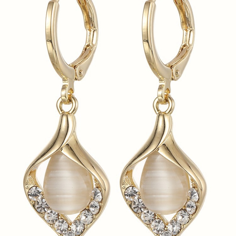 Khuyên Tai Mặt Hình Mèo Đính Đá Sang Trọng Cao Cấp