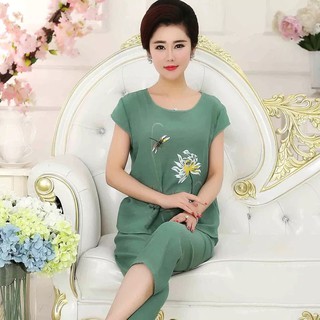 [CÓ SẴN] Bộ đũi mặc nhà cho mẹ