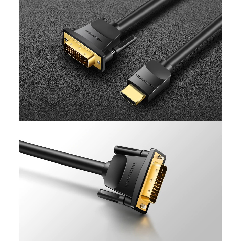 Vention HDMI To DVI Cable DVI-D 24+1 Pin Male To Male Cable Adapter For Monitor TV Projector Computer