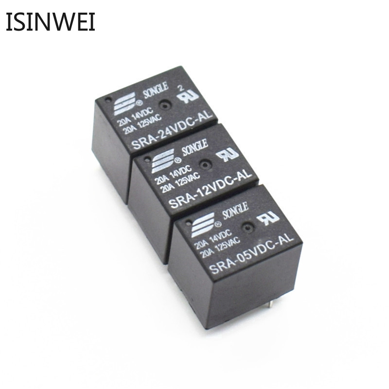 Set 5 rơ le tự động SRA-05VDC-AL SRA-12VDC-AL SRA-24VDC-AL SRA 5V 12V 24V 20A T74 4PIN