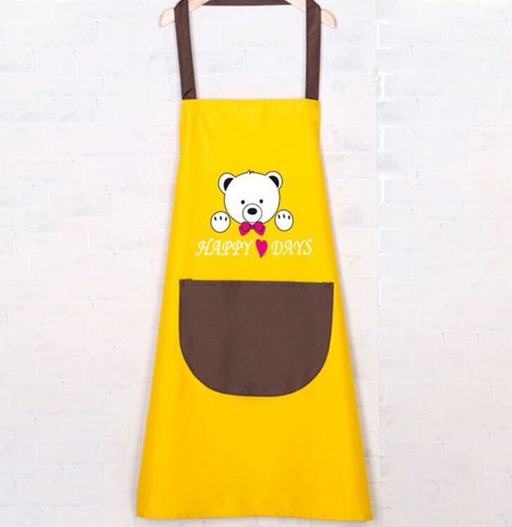 cute home kitchen apron save-all oil bib oil proof apron can wipe hand waterproof apron with roomy pocket for kitchen crafting BBQ drawing