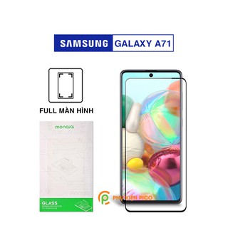 Kính cường lực Samsung A71 full màn hình Monqiqi tặng dán lưng Carbon 3D - Dán màn hình Samsung Galaxy A71