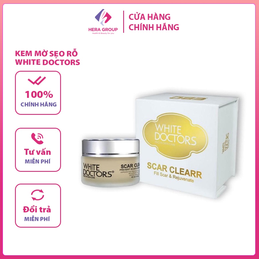 Kem Mờ Sẹo Rỗ White Doctors - White Doctors Scar Clearr - Kem Mờ Sẹo Rỗ Cải Thiện Sắc Tố Ngăn Ngừa Lão Hóa White Doctors