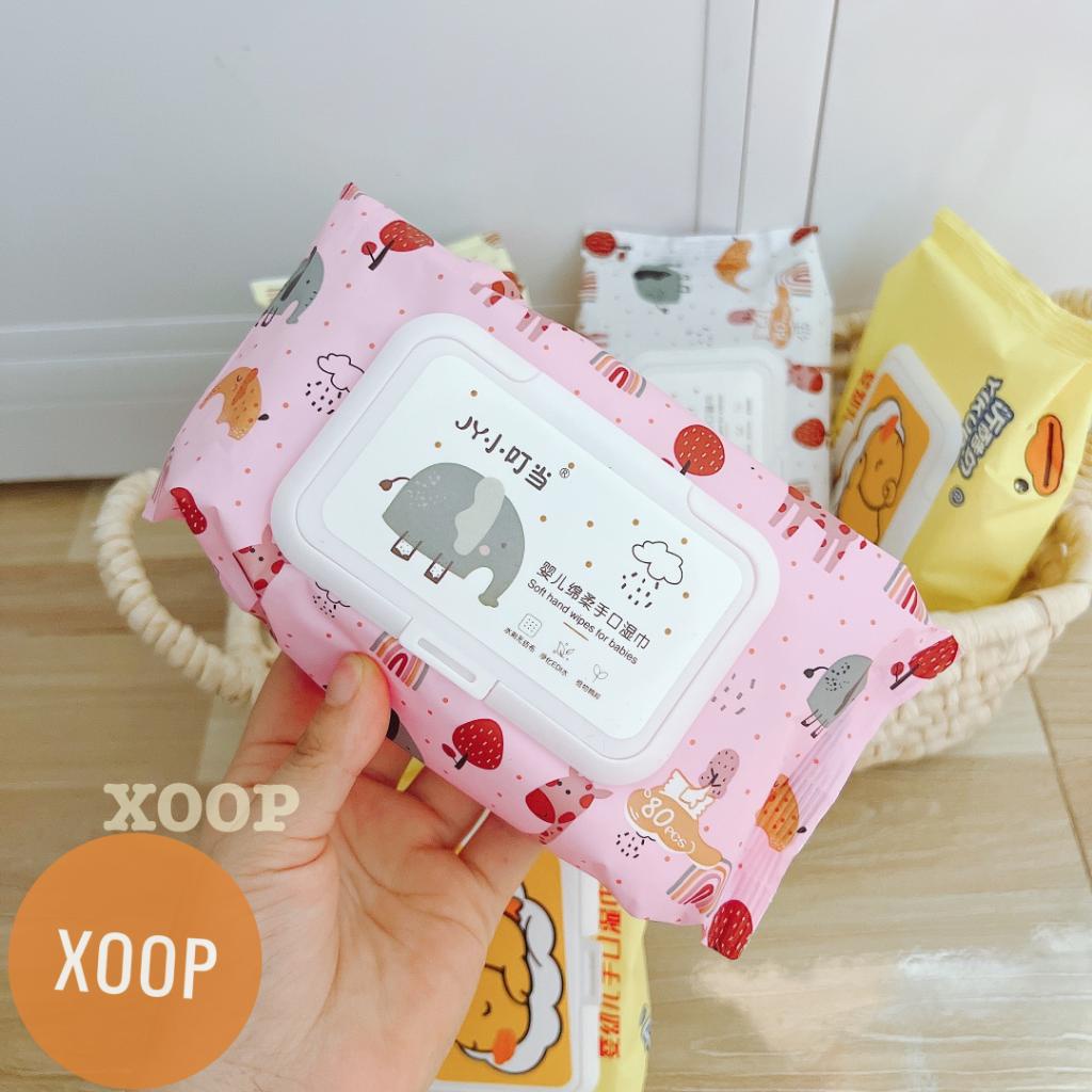 Sale !!! Khăn giấy ướt vịt vàng 10 gói kèm thùng nhựa tiện lợi (SP002219 ) shop phúc yến