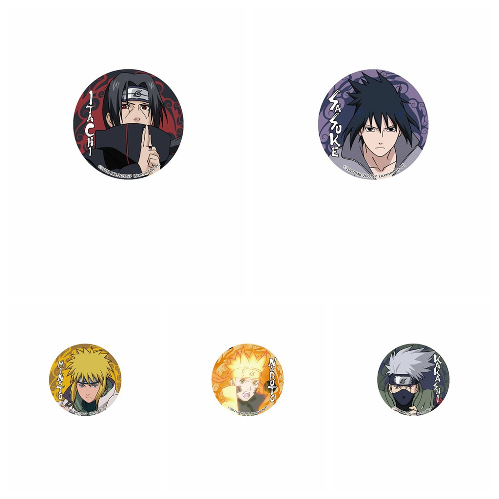 Combo 5 huy hiệu cài áo IN HÌNH Naruto Sasuke anime chibi dễ thương tiện lợi