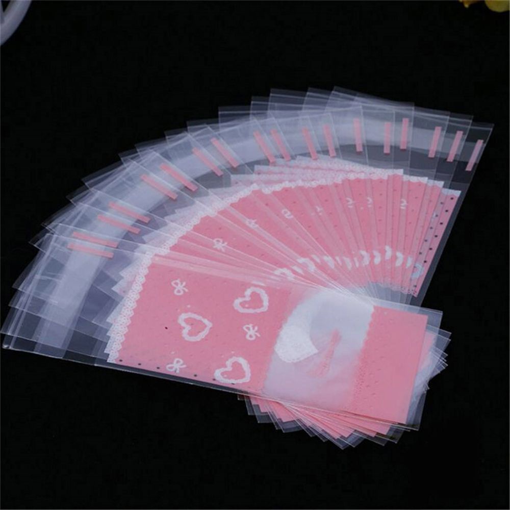 Set 100 Túi Nhựa Đựng Son Môi Trang Trí Nơ Dễ Thương Chất Lượng Cao