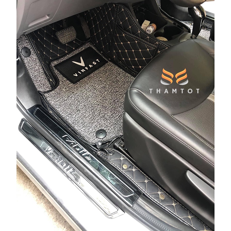 Thảm lót sàn ô tô 6D Vinfast Fadil da PU trám cao cấp, không mùi, giảm tiếng ồn, chống nước 100%_Thamtot90