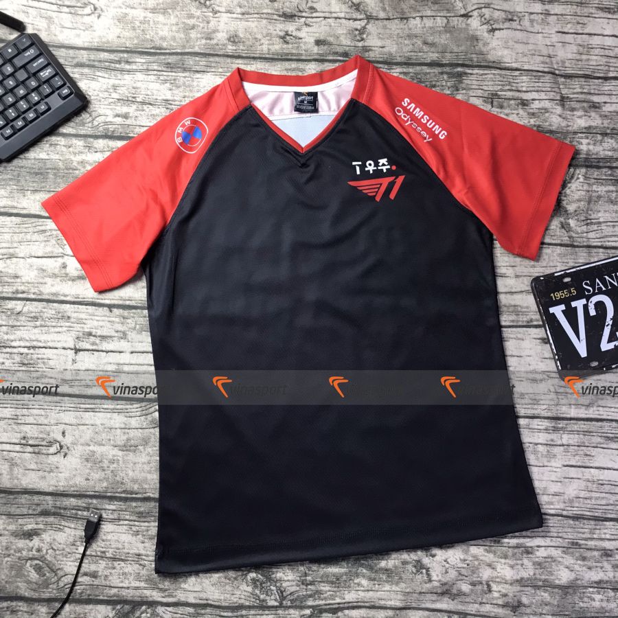 VSP6 - Áo thun game thi đấu Esports SKT T1 2022 đen đỏ
