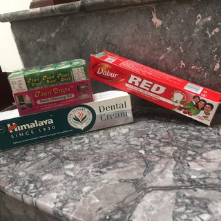 Combo kem đánh răng và tinh dầu ấn độ - peardrop dabur