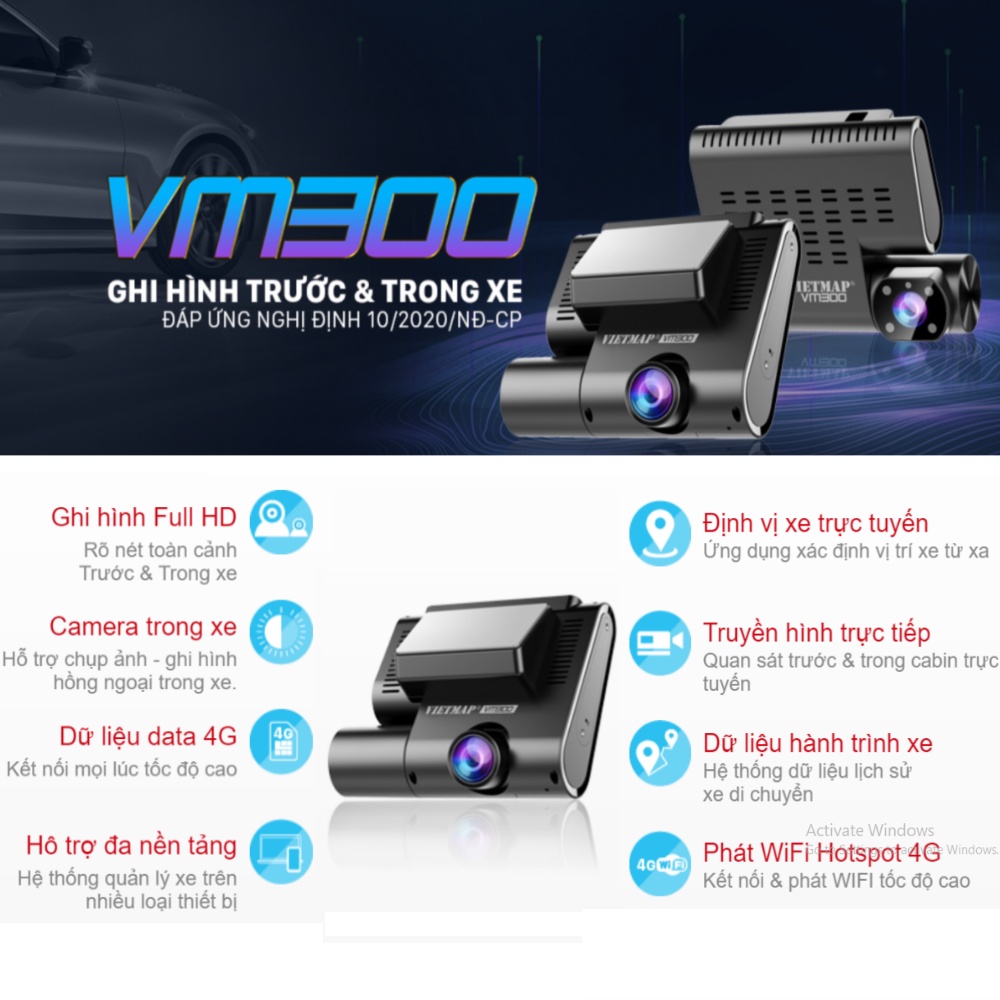 Camera hành trình Vietmap VM300 - Camera Chuẩn Nghị Định 10