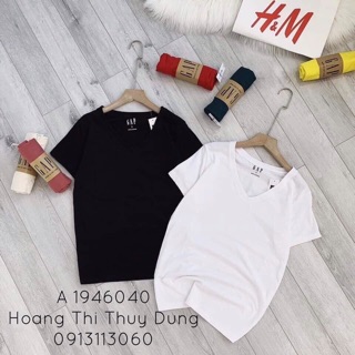 Áo phông trắng cổ tim đẹp