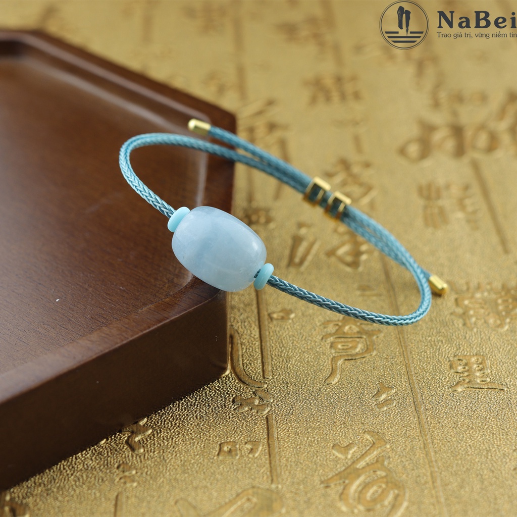 Vòng Tay Lu Thống Aquamarine Tự Nhiên Phù Hợp Cho Nam Nữ Mệnh Thủy, Mộc NB195 - Phong Thuỷ NaBei Store