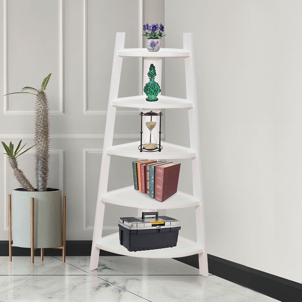 HomeBase FURDINI kệ góc đa năng 5 tầng bằng MDF Thái Lan W40XD40XH120cm màu trắng