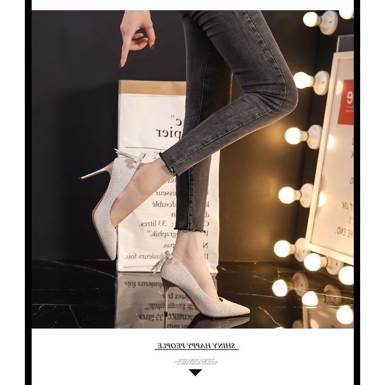 Giày cao gót mũi nhọn thời trang xuân thu Pháp 2021 sành điệu