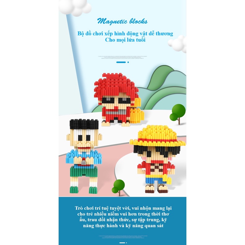 Lắp ráp bearbricks mô hình động vật hoạt hình doraemon disney quà tặng sinh nhật đáng yêu cho mọi lứa tuổi not lego BOM