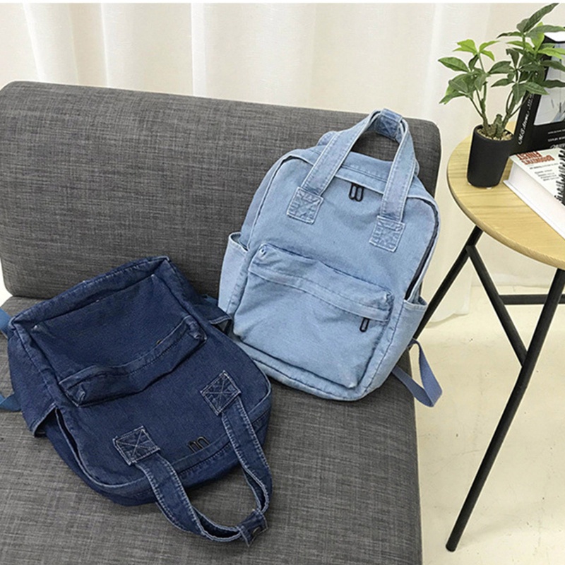 Ba Lô Vải Jean Phong Cách Vintage Cho Nữ