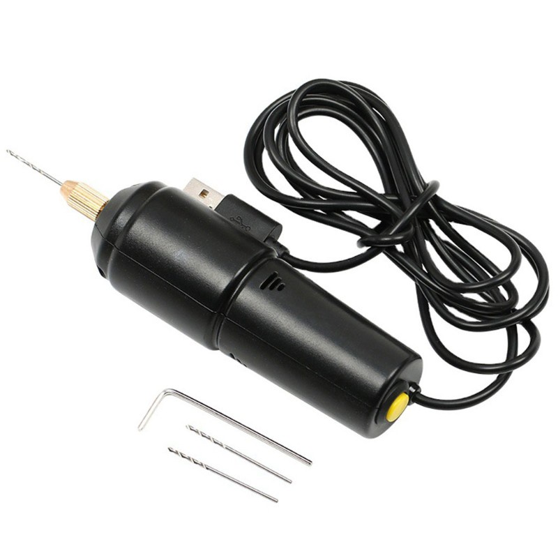 Máy khoan điện cầm tay mini kèm dây cáp dữ liệu USB 5V DIY chất lượng cao