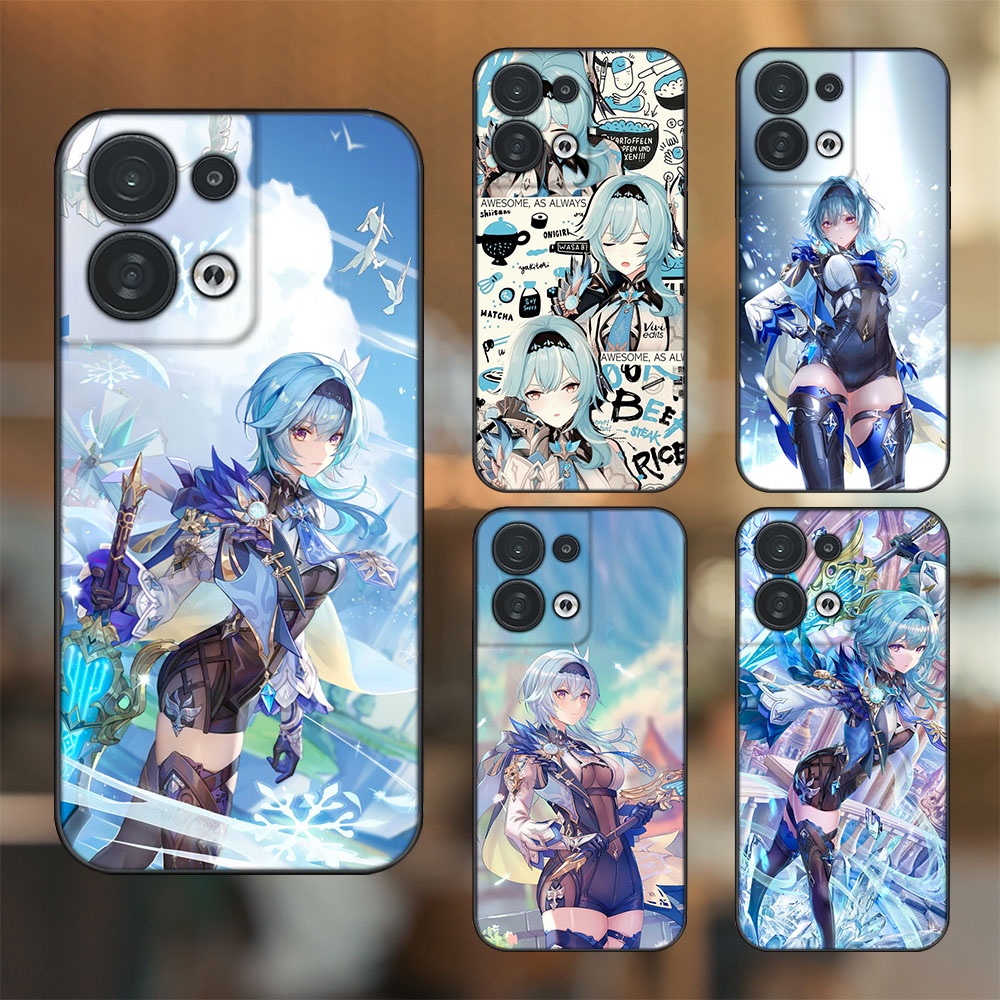 Ốp lưng Oppo Reno 8 5G viền đen in hình Eula Genshin Impact