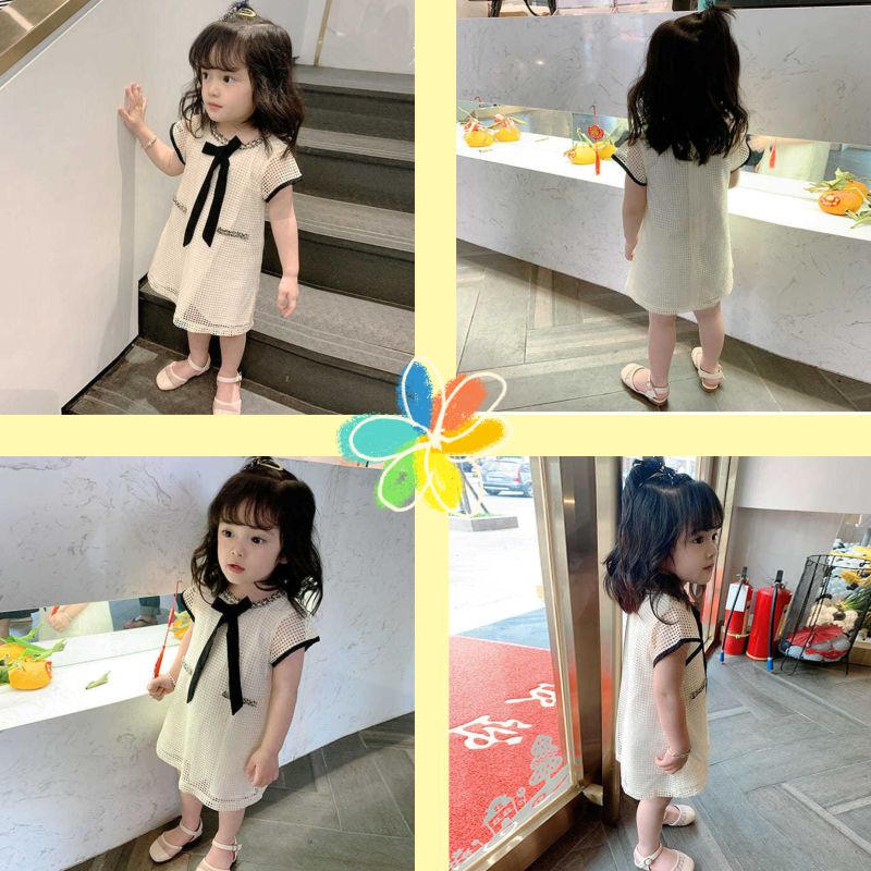 [Kacily]Đầm bé gái 1-7 tuổi màu trắng nhập khẩu phong cách hàn quốc