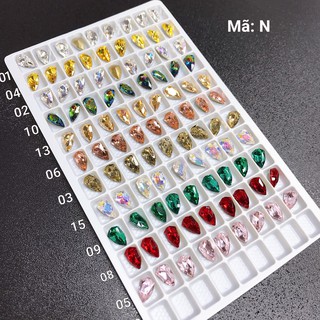 [ Đá nail] [ Đá đính móng ] đá khối chân vàng 10v nhọn