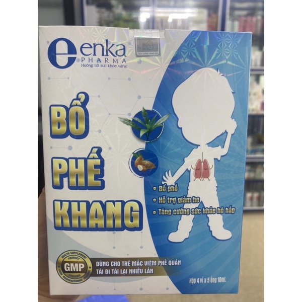 Siro ho BỔ PHẾ KHANG hộp 20 ống hỗ trợ giảm ho, tăng cường sức khoẻ hô hấp, trẻ mắc viêm phế quản tái lại nhiều lần