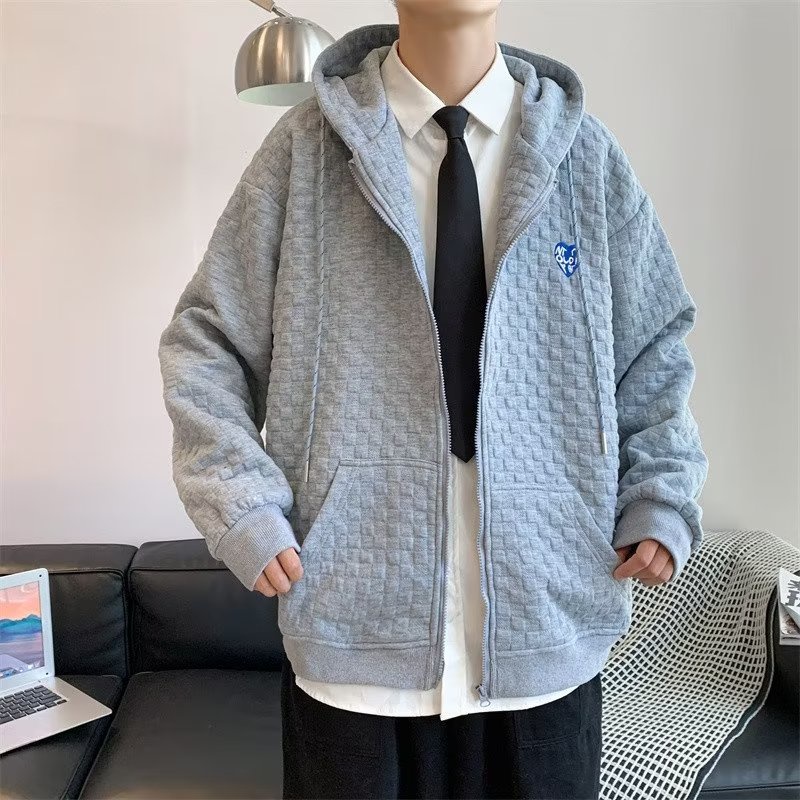 Áo Khoác dây kéo Có Nón Dáng Rộng Thời Trang áo khoác nam Hàn Quốc áo hoodie dây kéo Đơn Giản Cá Tính áo khoác hoodie Nam Nữ