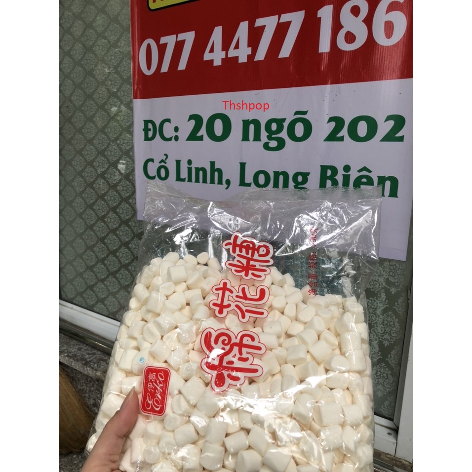 kẹo Xốp Dẻo Marshmallow màu trăng gói 500g hạt nhỏ