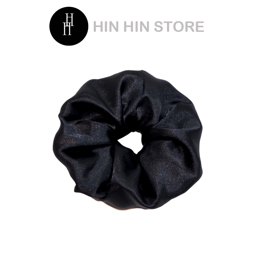 Cột tóc vải lụa 8cm màu đen HTO11 Hỉn Hỉn Store