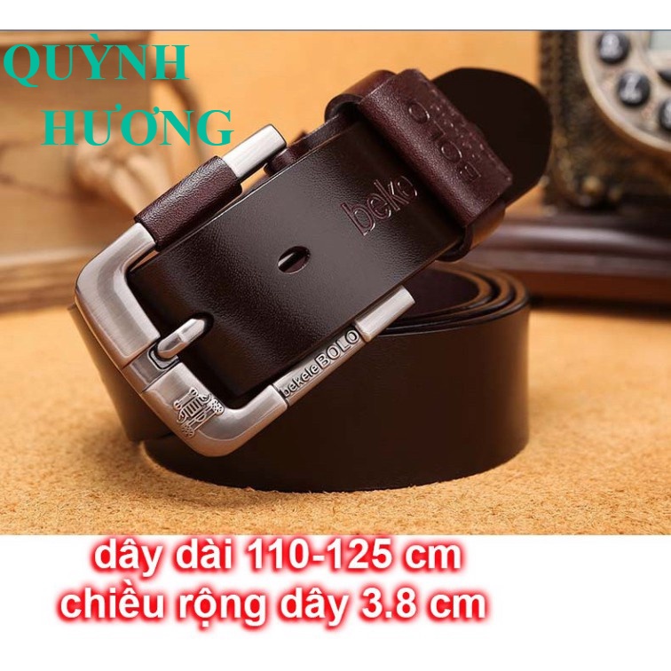 Thắt Lưng Da Nam Khóa Kim Cao Cấp Dây Nịt Nam Da Bò Chính Hãng  Mầu Đen Nam Tính... SALE