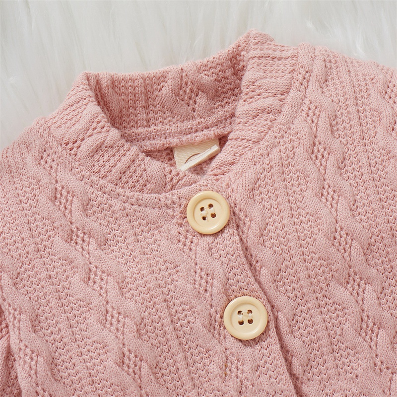 Set đồ 2 mảnh Bear Leader gồm áo khoác cardigan dệt kim và quần dài thời trang mùa đông cho bé gái