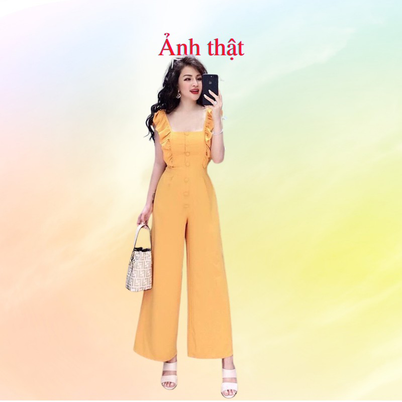 Jum nữ jumpsuit dài cánh tiên quần ống rộng freesize chất kate lụa kimhoa77