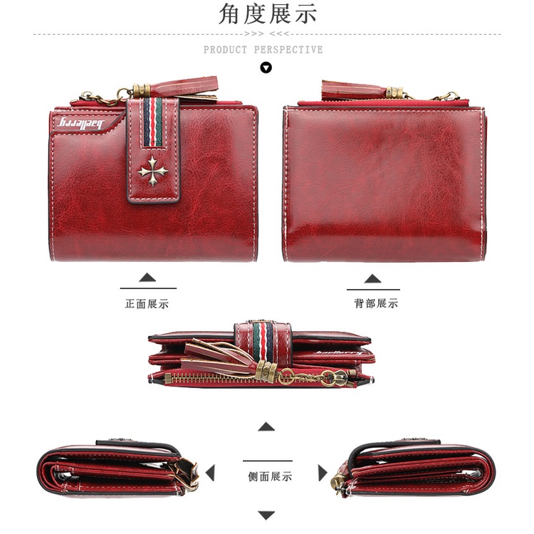 Ví Ngắn Nữ Baellerry Có Núm Tua Thời Trang