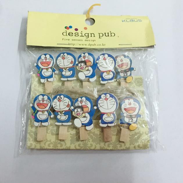 Kẹp gỗ trang trí kèm dây thừng nhiều mẫu ngẫu nhiên