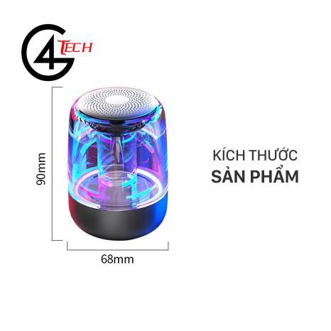 Loa bluetooth mini trong suốt Yayusi C7 âm thành vòm 6D âm bass trầm led RGB, Loa xách tay Speaker, loa A2DP SC208