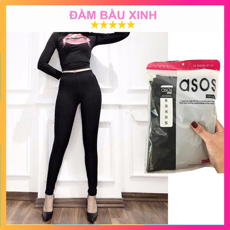 Quần Legging Nữ ASOS Nâng Mông Tôn Dáng Cạp Cao Có Túi Thun Ôm Siêu Co Dãn 4 Chiều Có Hộp VNXK