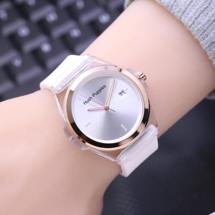 Đồng Hồ Đeo Tay Dây Cao Su Màu Trắng Chống Thấm Nước D5R5 Thời Trang Hàn Quốc Cao Cấp Cho Nữ Tuổi Teen