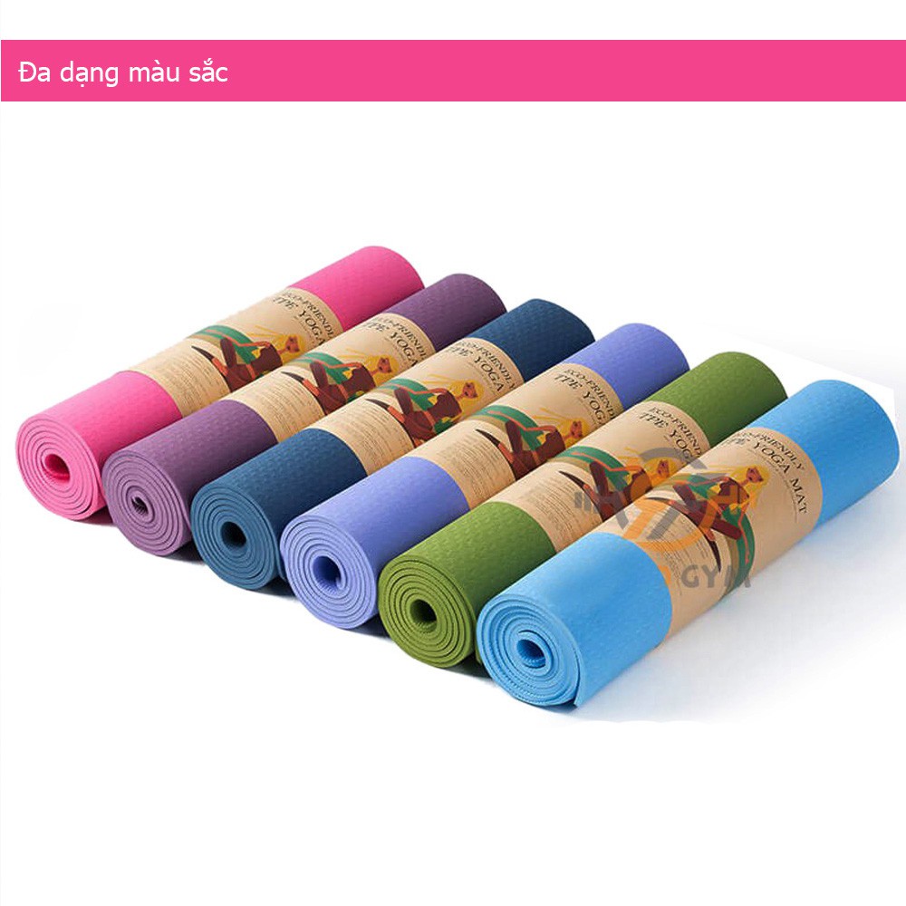 Thảm tập yoga TPE 6mm 1 lớp cao cấp, cực bền,đàn hồi Siêu tốt