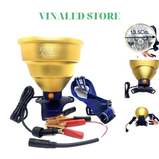 Đèn pin đội đầu đèn kẹp bình ác quy P90 TC 898 dùng soi nấm mối đi biển chóa đèn 13.5cm