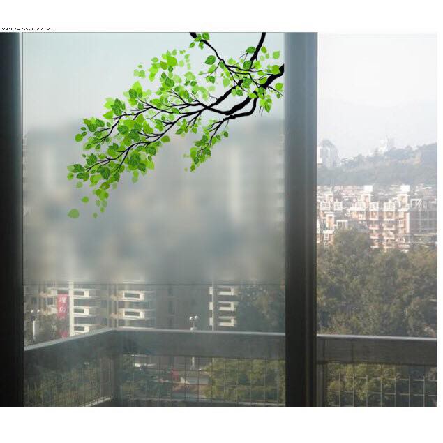 Decal trang trí kính cao cấp mẫu nhánh cây xanh 01 (60cm x 58cm)
