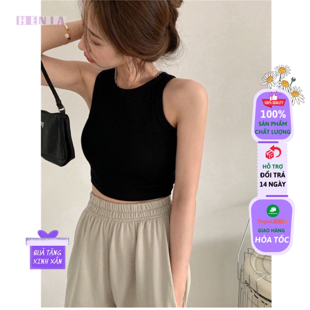 Áo Thun 3 Lỗ Nữ Basic - Phong Cách Mùa Hè Năng Động / Áo Croptop Ba Lỗ Ngược 3 Màu HENIA.