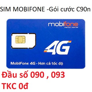 Sim số mobifone gói cước c90n tkc 0đ
