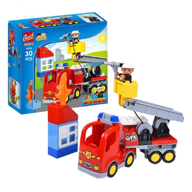 Lego lắp ráp thành phố cứu hỏa tương thích lego duplo